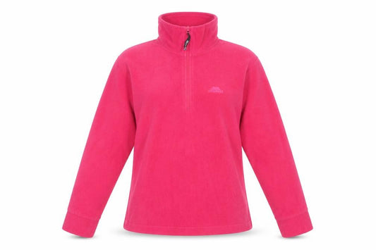 Front view of Trespass women’s pink xs fleece 1/2 zip pullover sweatshirt