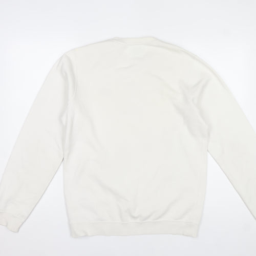 Nike Women’s White Small Pullover Sweatshirt Cotton Blend Crew Neck