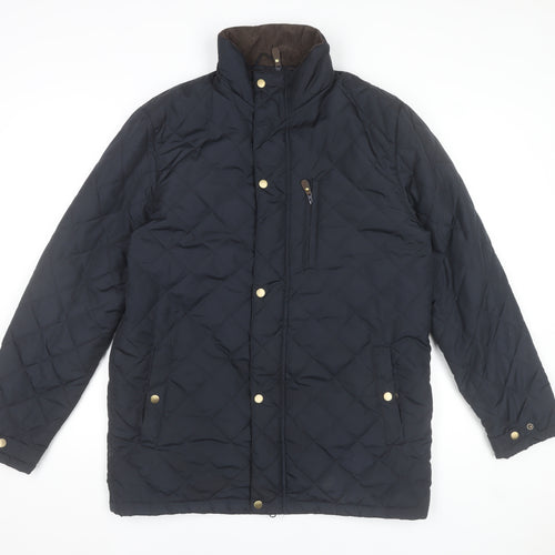 Target Dry Men's Blue Quilted Mid-Length Jacket M