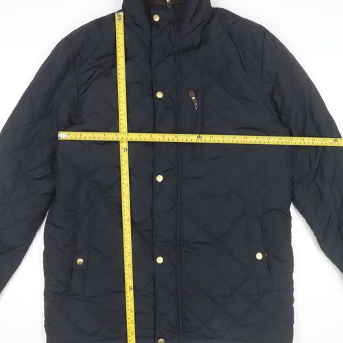 Target Dry Men's Blue Quilted Mid-Length Jacket M