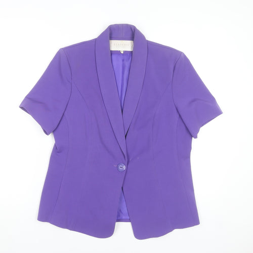 Debenhams Classics Women's Purple Short Sleeve Blazer Size 14