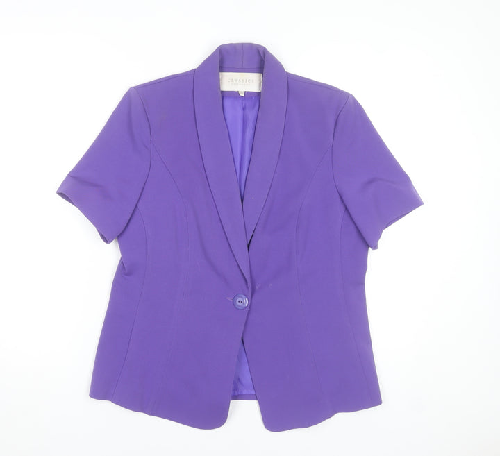 Debenhams Classics Women's Purple Short Sleeve Blazer Size 14