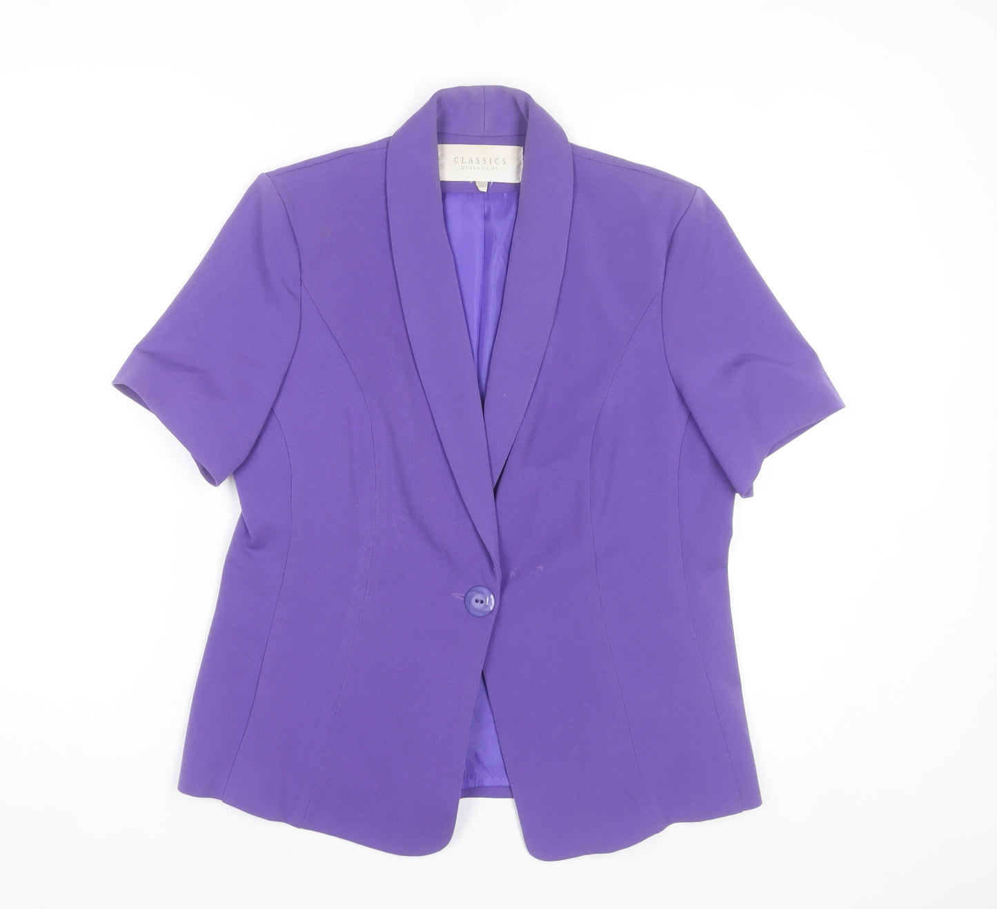 Debenhams Classics Women's Purple Short Sleeve Blazer Size 14