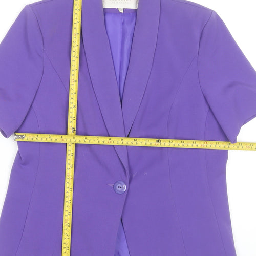 Debenhams Classics Women's Purple Short Sleeve Blazer Size 14