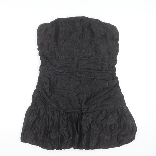 Mango Women's Black Strapless Bodycon Short Dress Size 10
