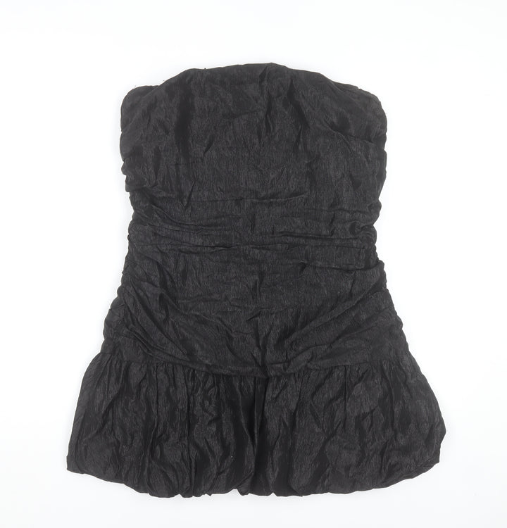 Mango Women's Black Strapless Bodycon Short Dress Size 10