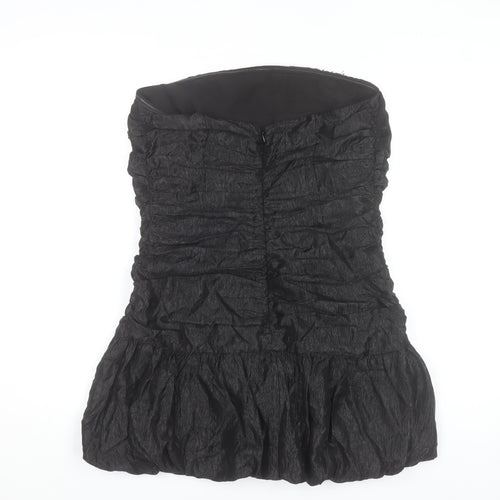Mango Women's Black Strapless Bodycon Short Dress Size 10