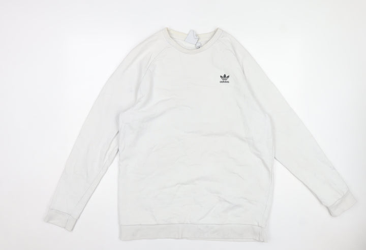 Adidas Men's White Long Sleeve Pullover Sweatshirt Size L