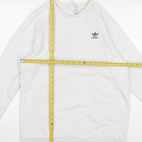 Adidas Men's White Long Sleeve Pullover Sweatshirt Size L