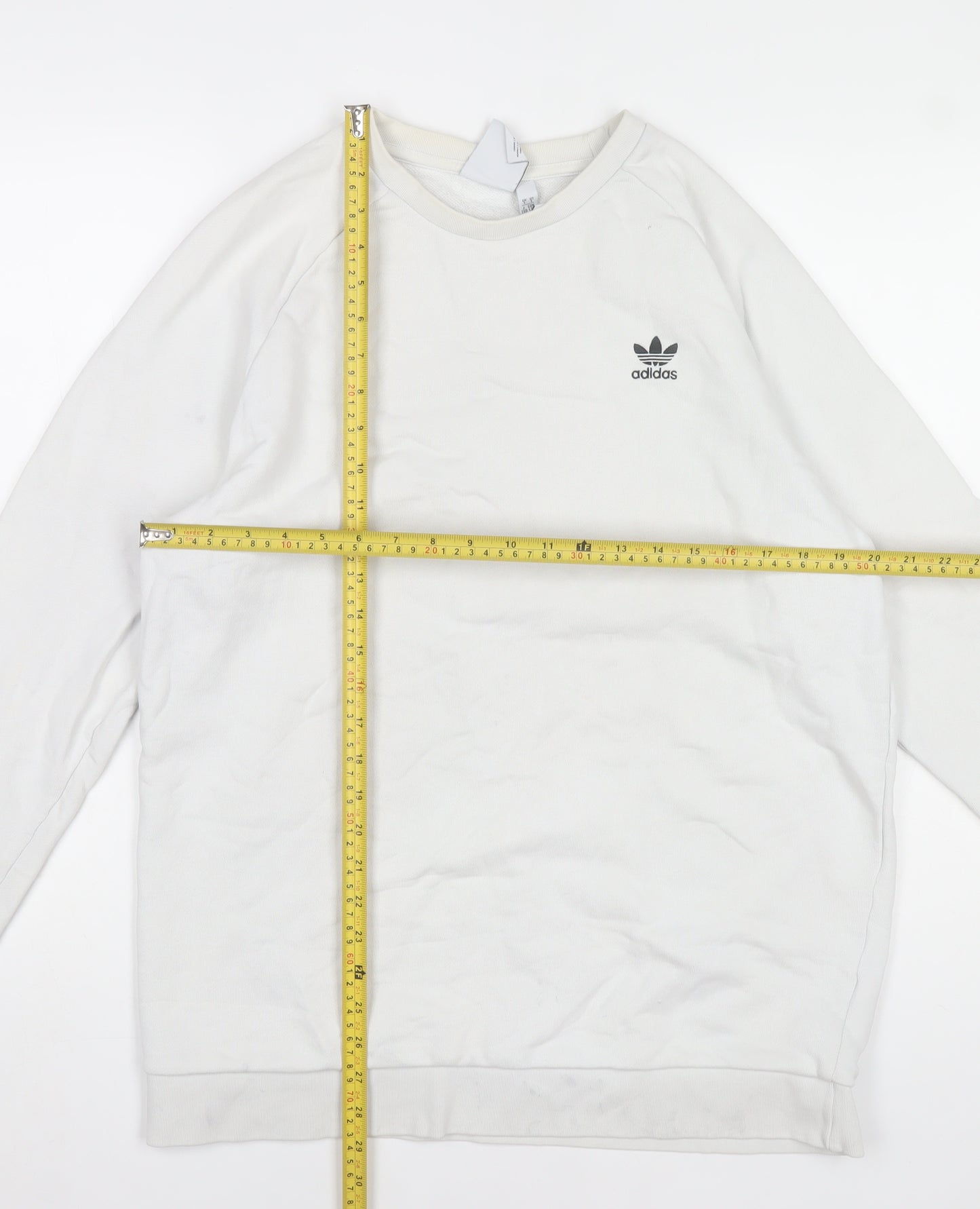 Adidas Men's White Long Sleeve Pullover Sweatshirt Size L
