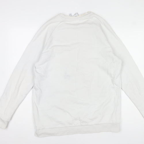 Adidas Men's White Long Sleeve Pullover Sweatshirt Size L