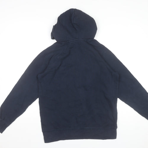 Stock & Hank Men's Blue Pullover Hoodie L Cotton Graphic Sweatshirt