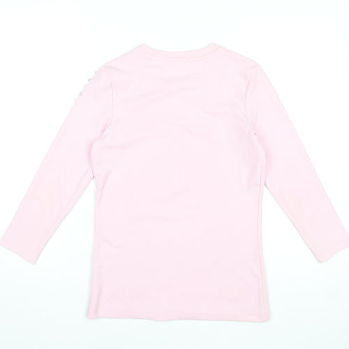 Savida Women's Pink Beaded Long Sleeve Knit Top XS