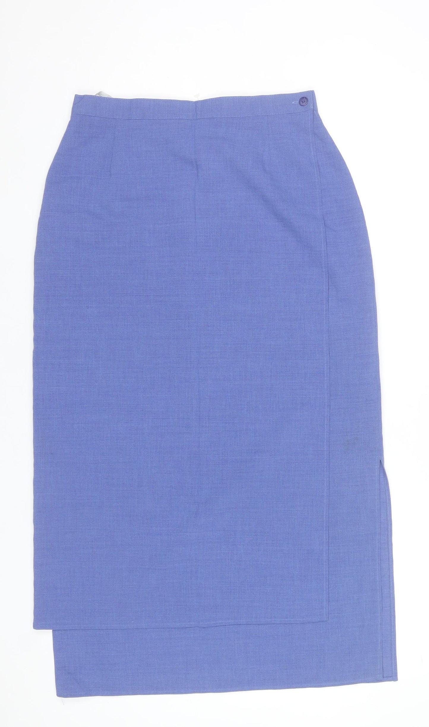 Fisser Women Blue Size 12 Pencil Midi Skirt Lined Twill Workwear