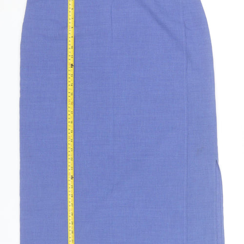 Fisser Women Blue Size 12 Pencil Midi Skirt Lined Twill Workwear