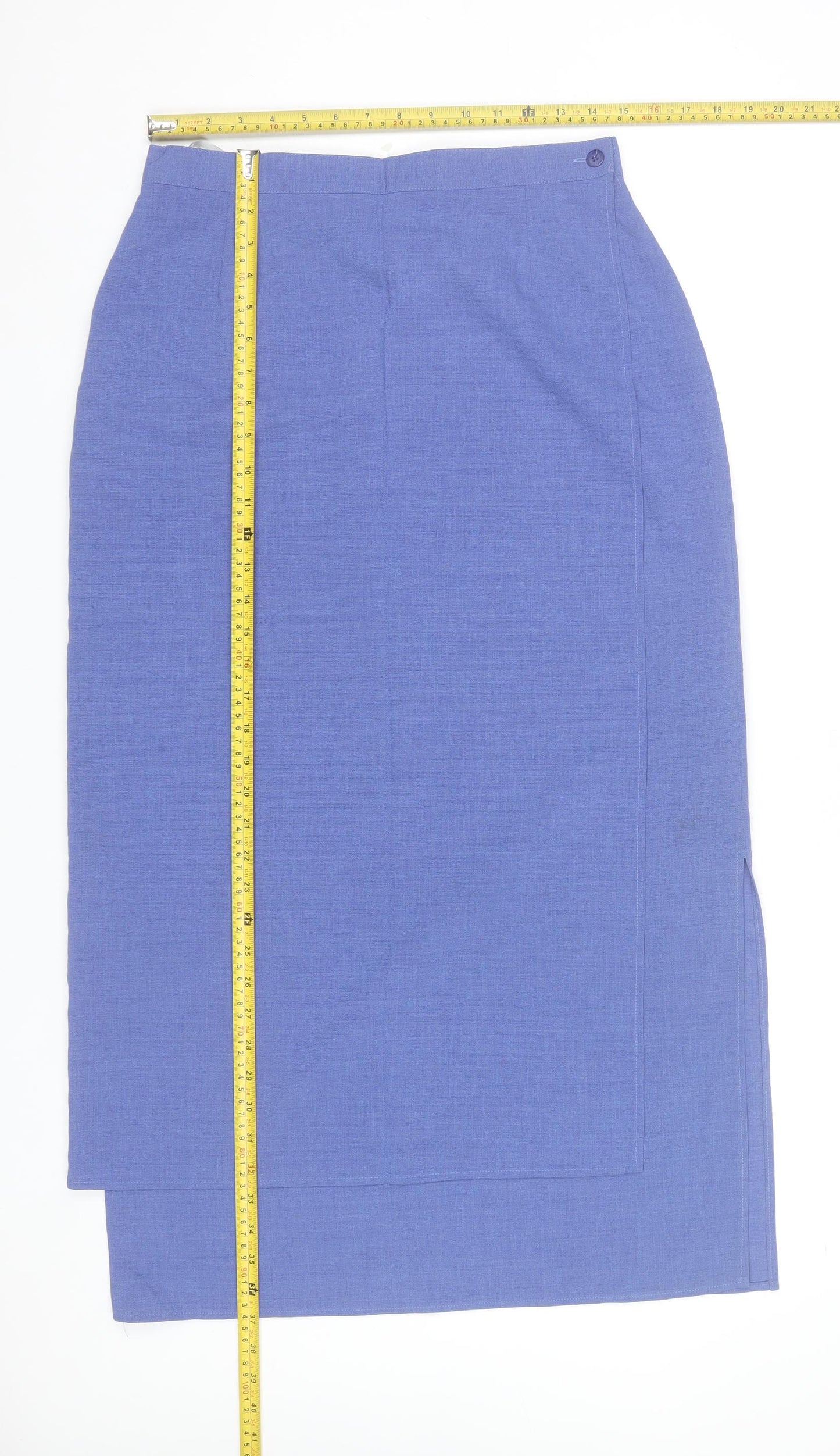 Fisser Women Blue Size 12 Pencil Midi Skirt Lined Twill Workwear