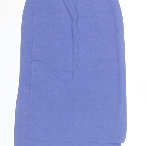 Fisser Women Blue Size 12 Pencil Midi Skirt Lined Twill Workwear