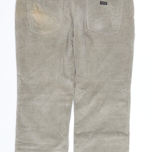 Counter Propaganda Men's Beige Corduroy Trousers 36x32 Relaxed Fit