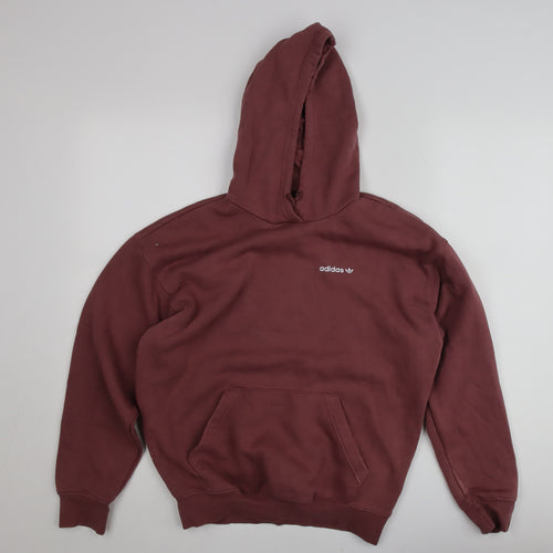 Adidas Womens Burgundy Hoodie XS Cotton Pullover Casual Sweatshirt