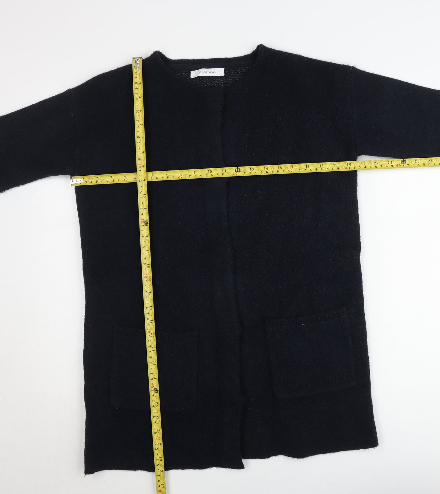 Promod Women’s Black Wool Blend Long Cardigan Size M