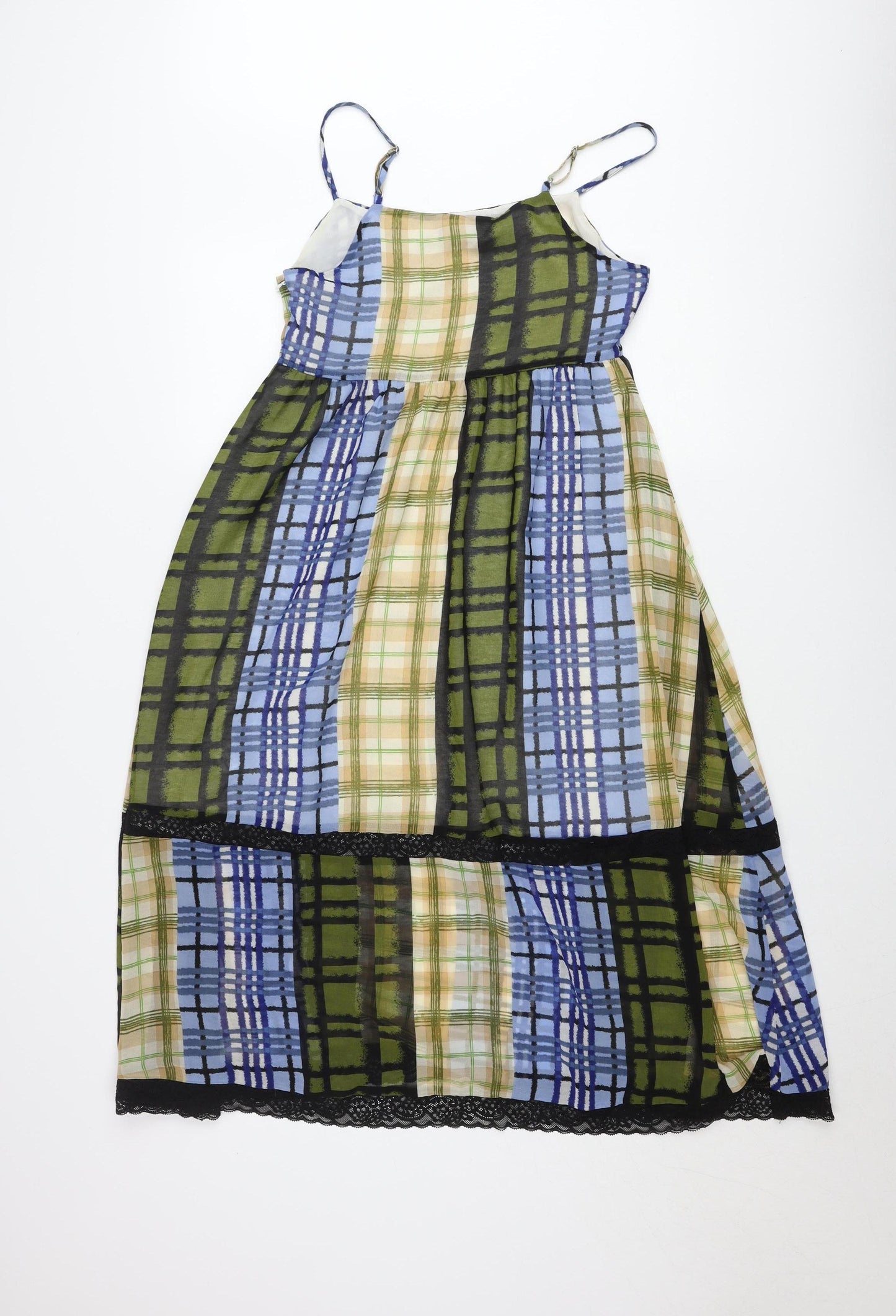 Forever 21 Women's Multicoloured Check Slip Dress Size S