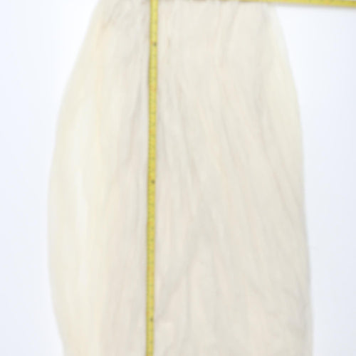 H&M Women’s Ivory Knee Length Slip Dress XS Sheer Tulle Lined