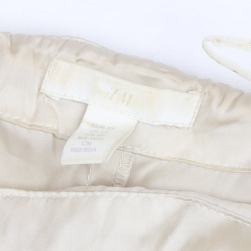 H&M Women’s Ivory Knee Length Slip Dress XS Sheer Tulle Lined