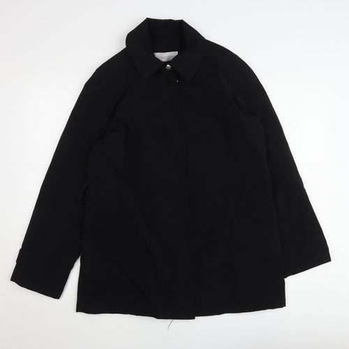 Liz Claiborne Women's Black Mid-Length Cotton Blend Coat Size M