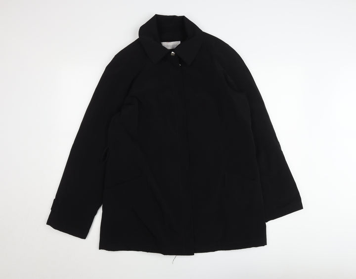 Liz Claiborne Women's Black Mid-Length Cotton Blend Coat Size M