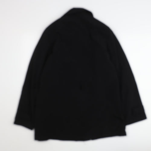 Liz Claiborne Women's Black Mid-Length Cotton Blend Coat Size M