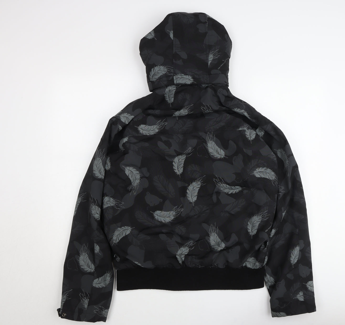 Penfield Women's Black Feather Print Hooded Puffer Jacket L