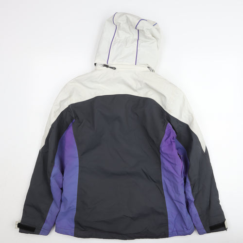 Crane Women's M Purple Grey White Waterproof Ski Jacket Hooded