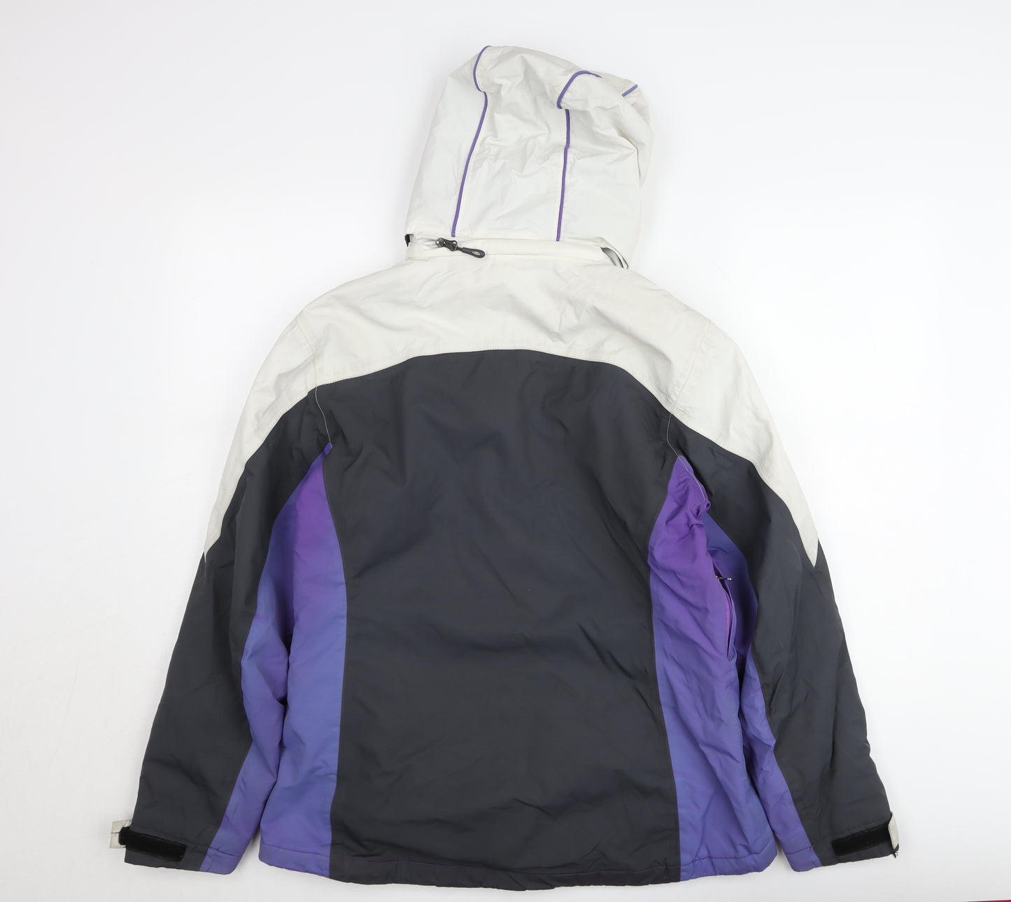 Crane Women's M Purple Grey White Waterproof Ski Jacket Hooded