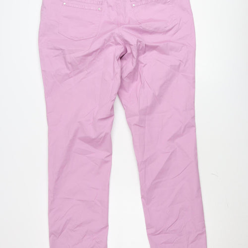 Punto Roma Women Pink Chino Trousers Size 18 Stretch Cotton