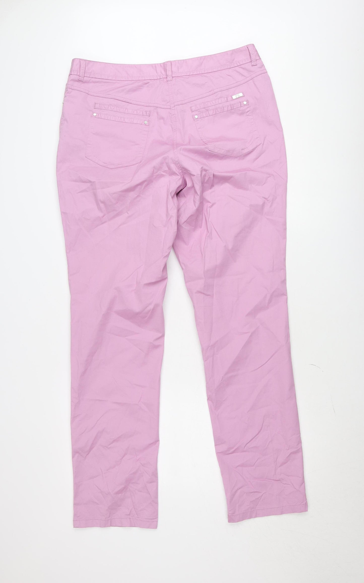 Punto Roma Women Pink Chino Trousers Size 18 Stretch Cotton