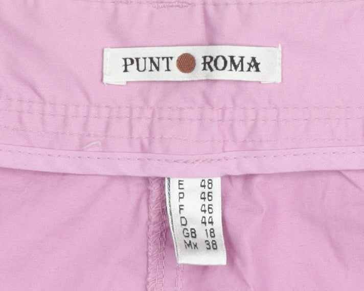 Punto Roma Women Pink Chino Trousers Size 18 Stretch Cotton