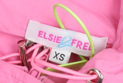 Elsie & Fred Women's Pink XS Hooded Anorak Jacket Lightweight