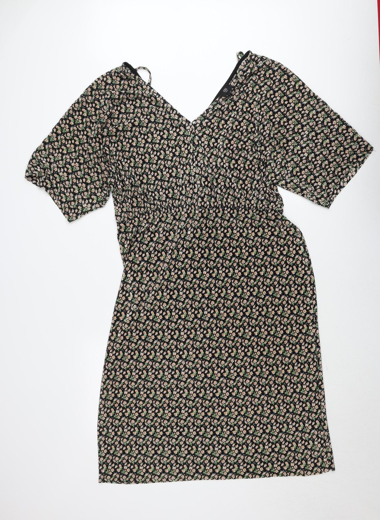 River Island Plus Women’s Black Floral Knee Length Bodycon Dress Size 18