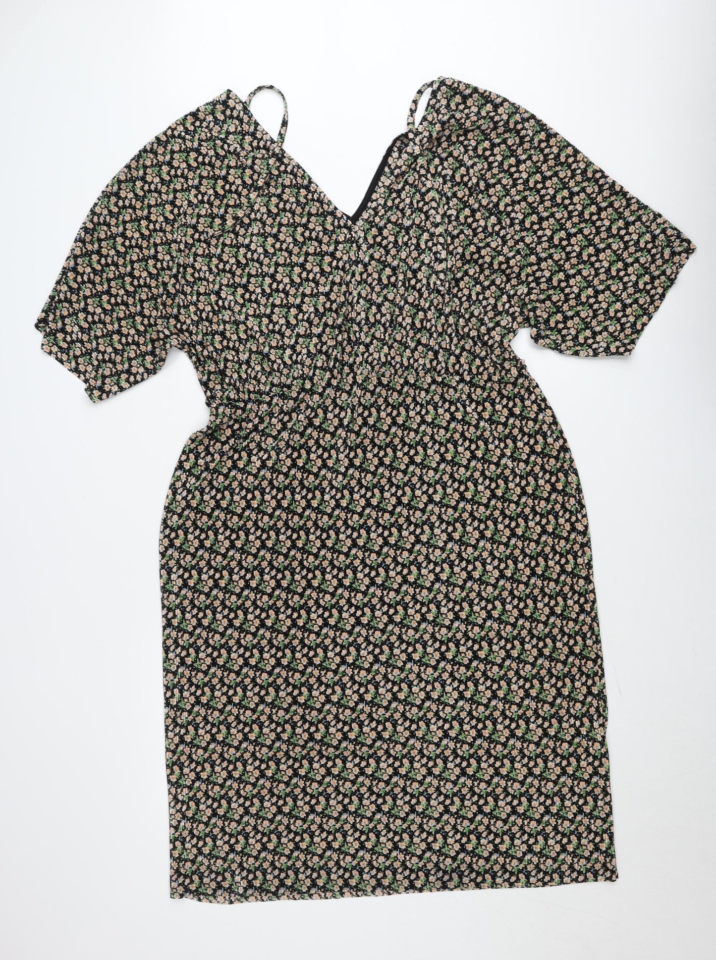 River Island Plus Women’s Black Floral Knee Length Bodycon Dress Size 18