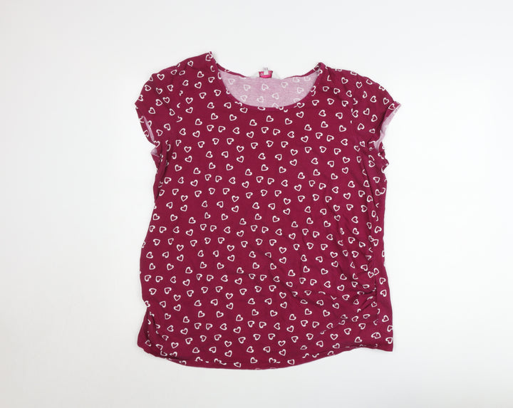 Red Herring Maternity Women's Red Heart Print T-Shirt Size 20