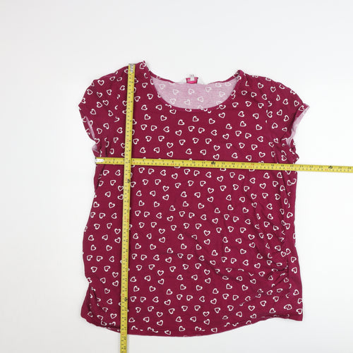 Red Herring Maternity Women's Red Heart Print T-Shirt Size 20