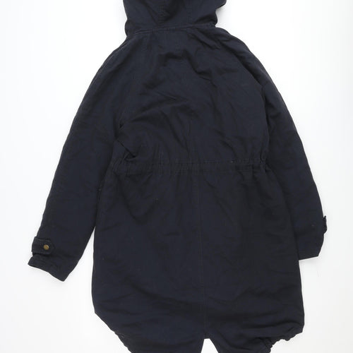 Glamorous Women's Black Faux Fur Hooded Parka Coat XS