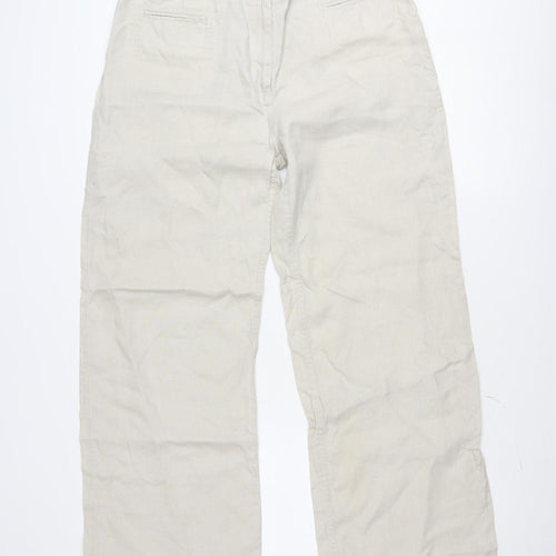 Lady Laura Men Beige Linen Cargo Trousers Size 18 Relaxed Fit