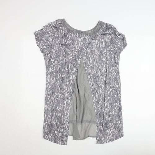 RJR John Rocha Women’s Grey Lace Neckline Tunic Blouse Size 16
