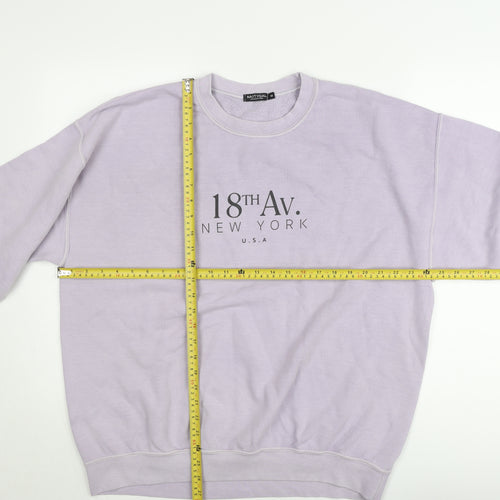 Nasty Gal Women’s Lilac Pullover Sweatshirt Size M Crew Neck Cotton Blend