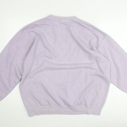 Nasty Gal Women’s Lilac Pullover Sweatshirt Size M Crew Neck Cotton Blend