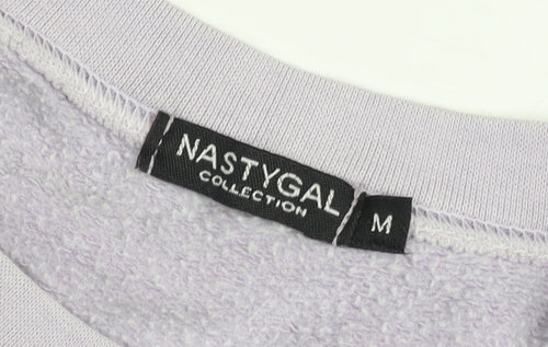 Nasty Gal Women’s Lilac Pullover Sweatshirt Size M Crew Neck Cotton Blend