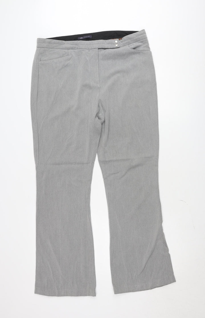 Marks and Spencer Women’s Grey Trousers Size 16 Long Straight Leg