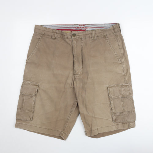 Oakman Men’s Beige 38W Cargo Shorts Vintage Cotton Casual