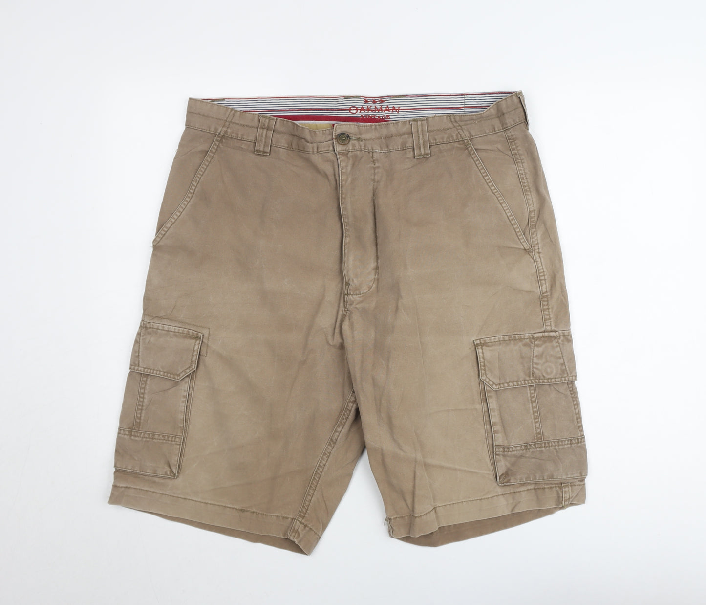 Oakman Men’s Beige 38W Cargo Shorts Vintage Cotton Casual